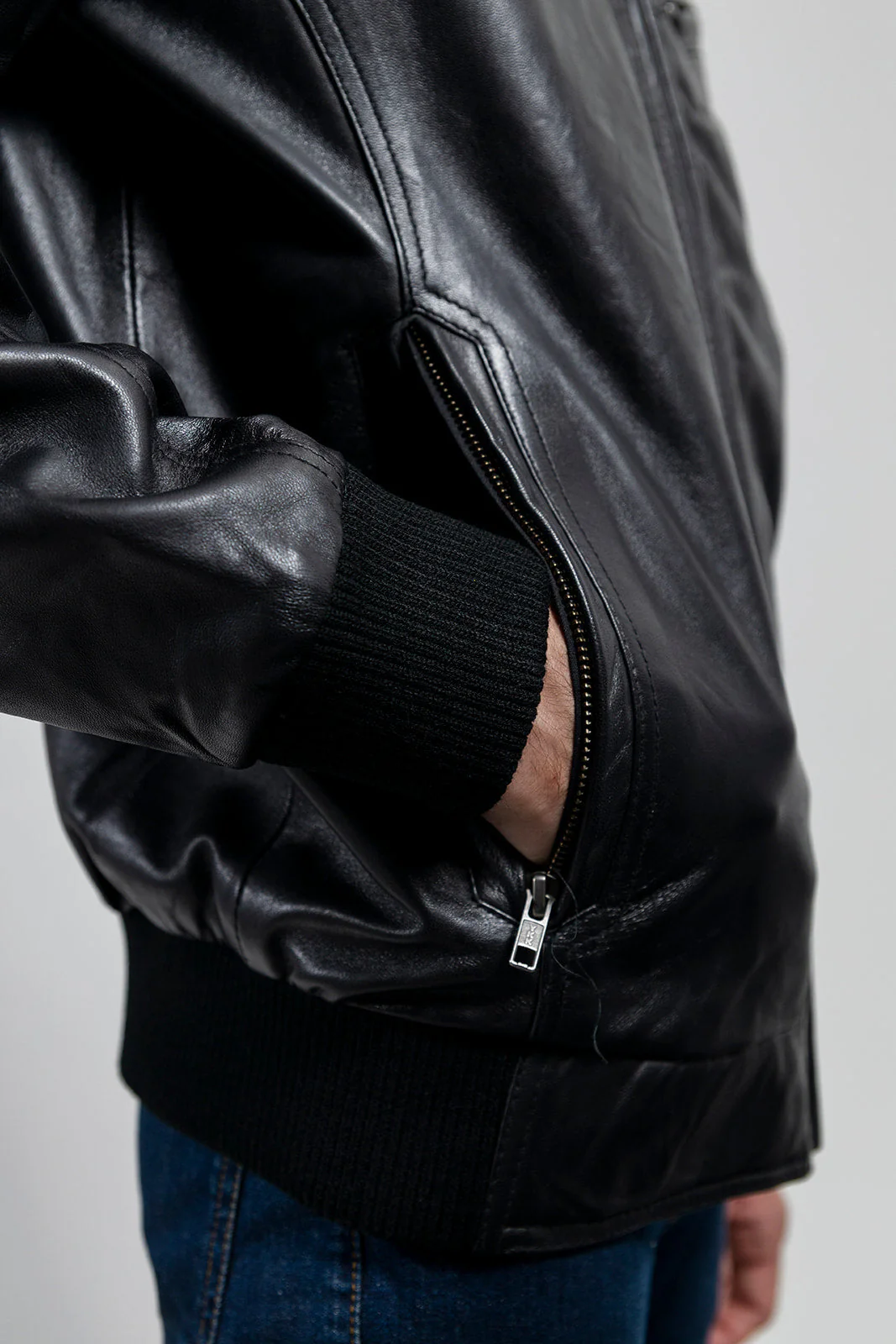 Aviator Mens Bomber Leather Jacket - Image 5