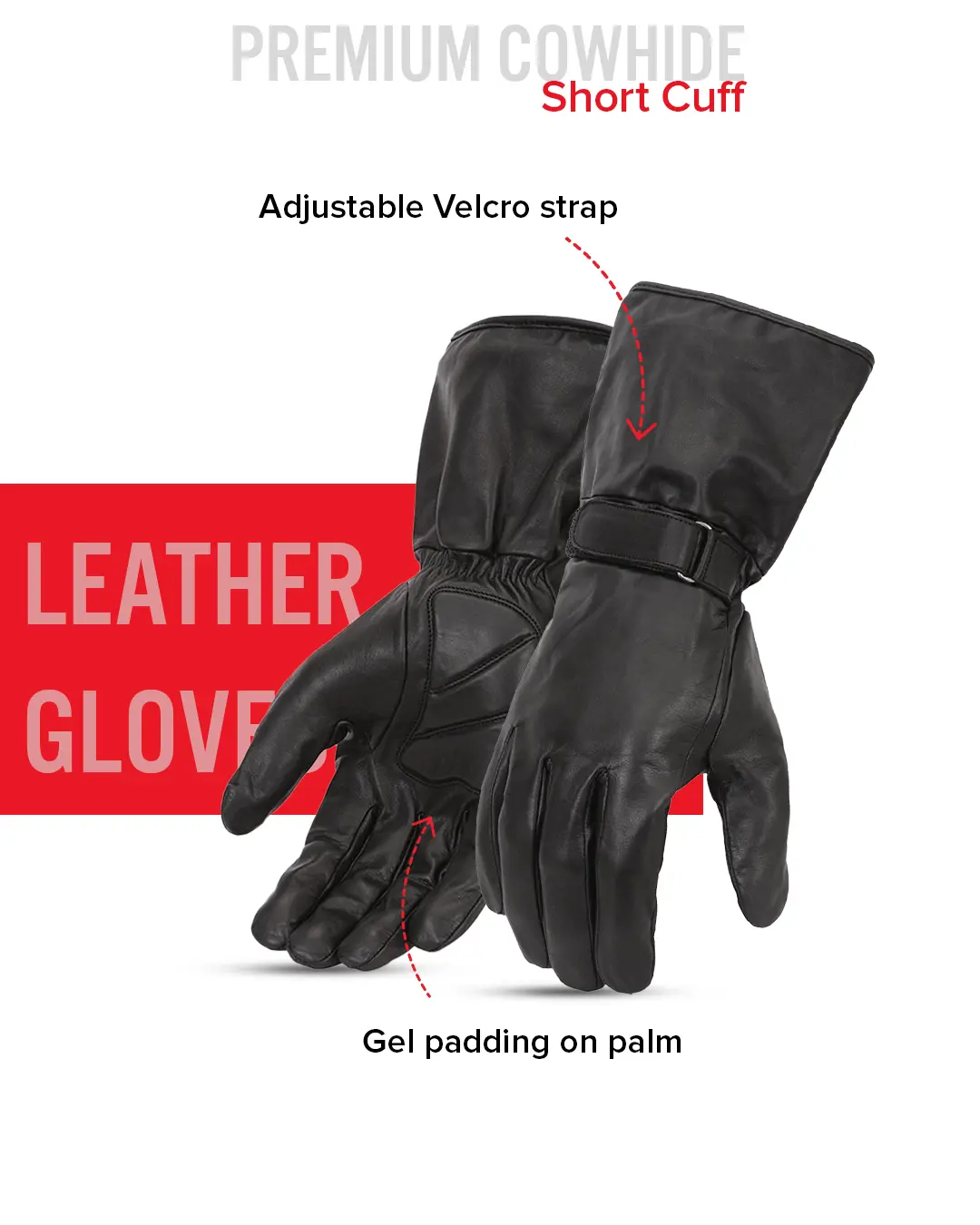 Blaze Men's Motorcycle Leather Gauntlet - Image 3