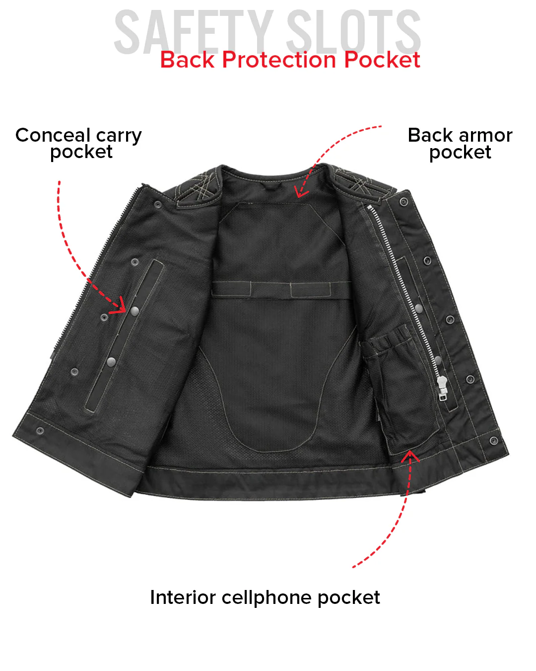 Bonnie Moto Mesh Women's Motorcycle Vest - Diamond Quilt - Image 18
