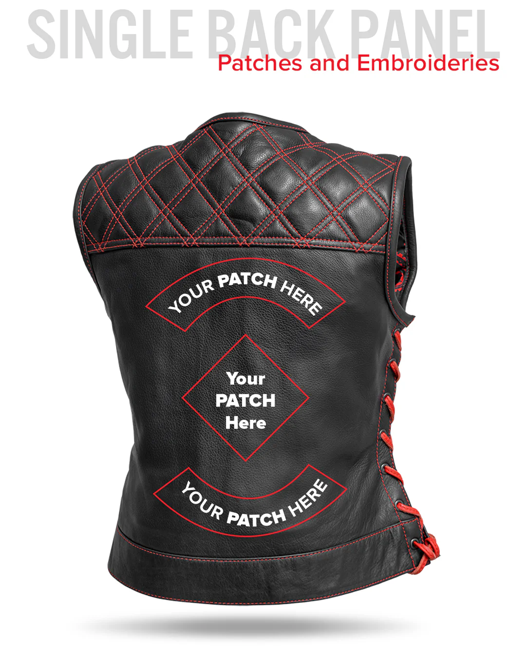 Bonnie - Women's Motorcycle Leather Vest - Diamond Quilt - Image 26