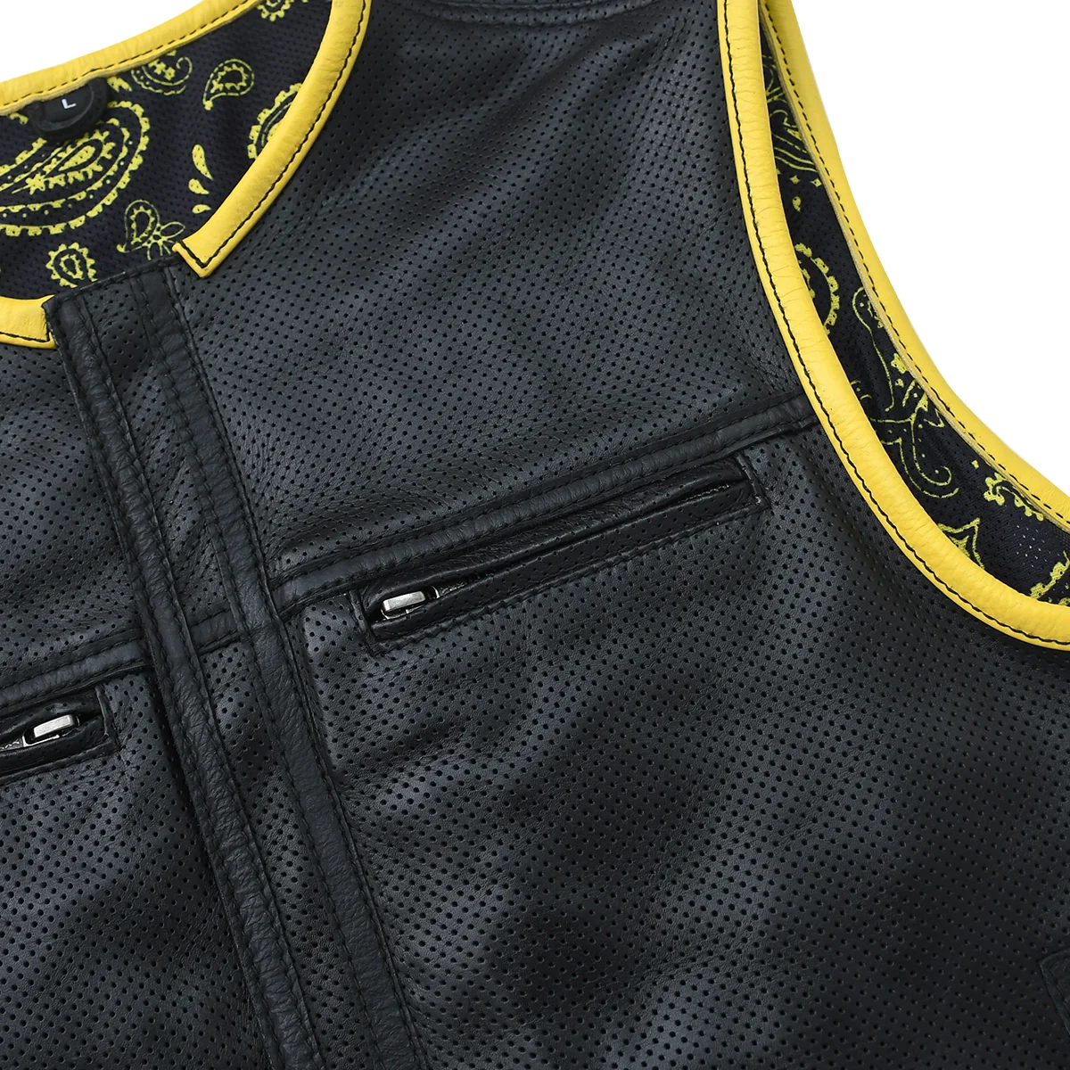 Burnline - Men’s Perforated Leather Motorcycle Vest - Image 5