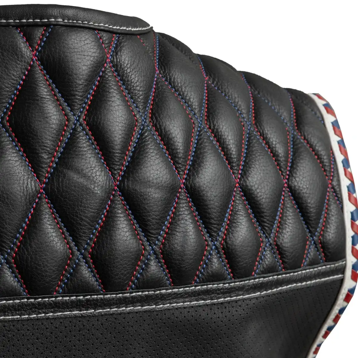 Captain Perforated Men's Motorcycle Leather Vest - Image 5