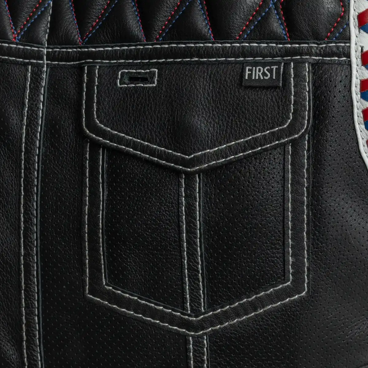 Captain Perforated Men's Motorcycle Leather Vest - Image 6