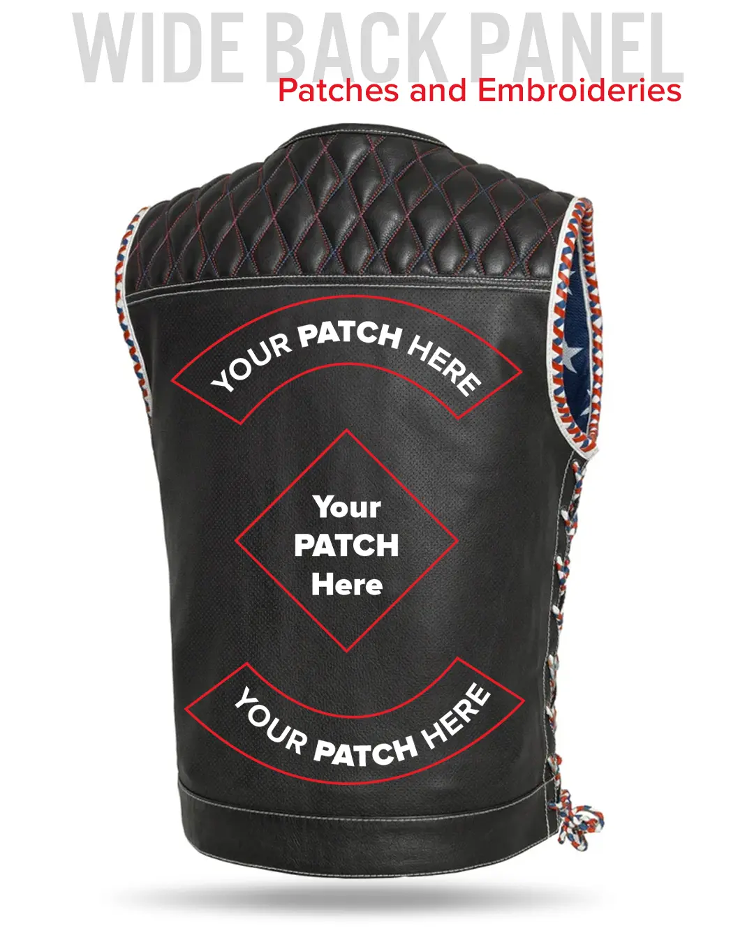 Captain Perforated Men's Motorcycle Leather Vest - Image 9