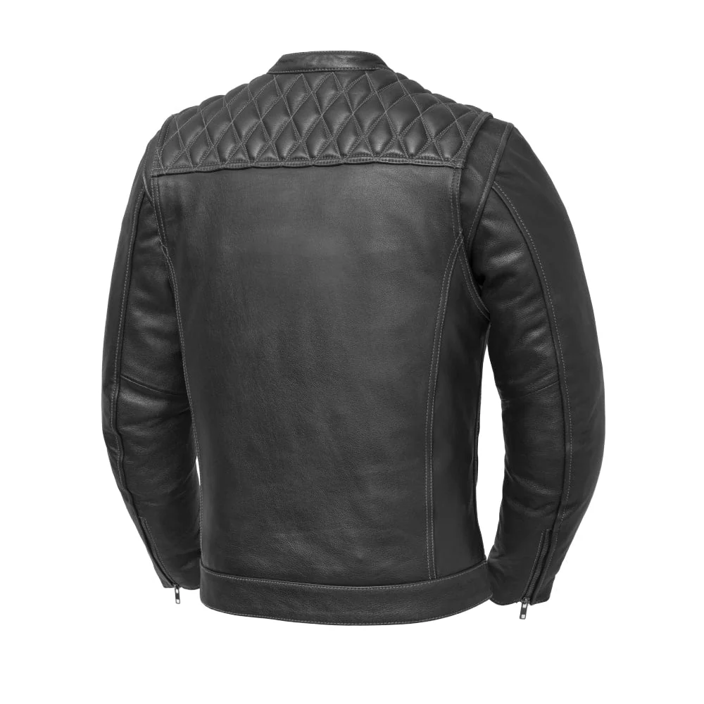 Cinder Men's Cafe Style Leather Jacket - Image 2