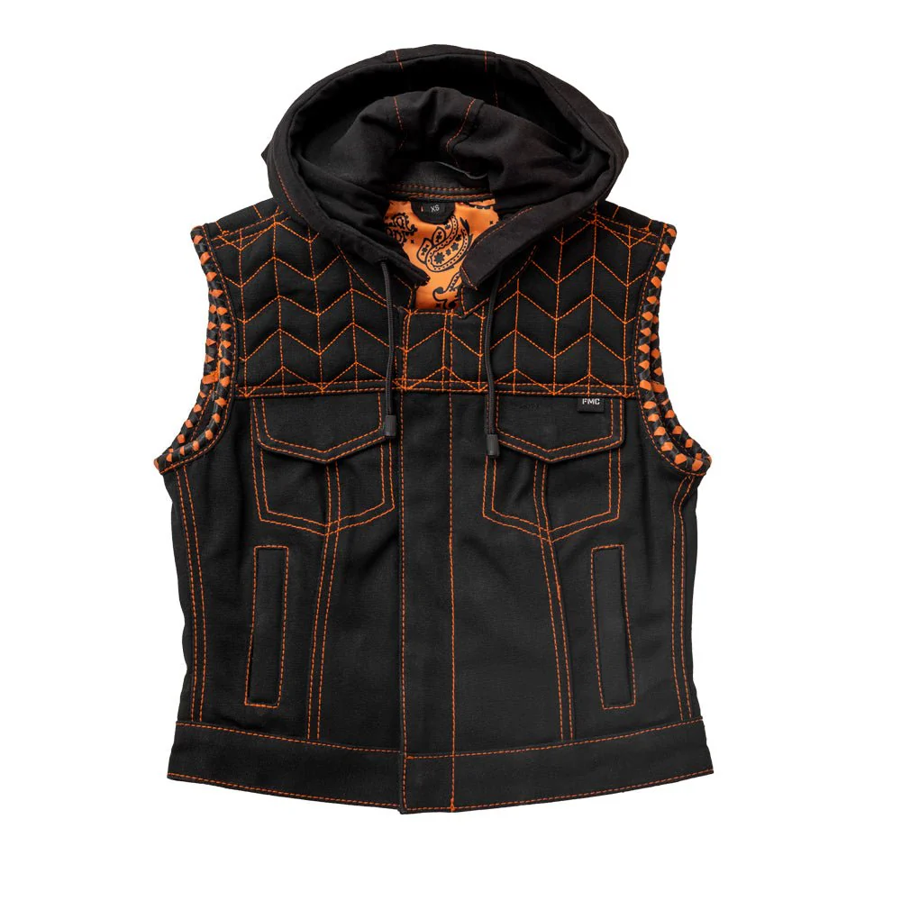 Cross Fox - Women's Club Style Motorcycle Canvas Vest - Limited Edition