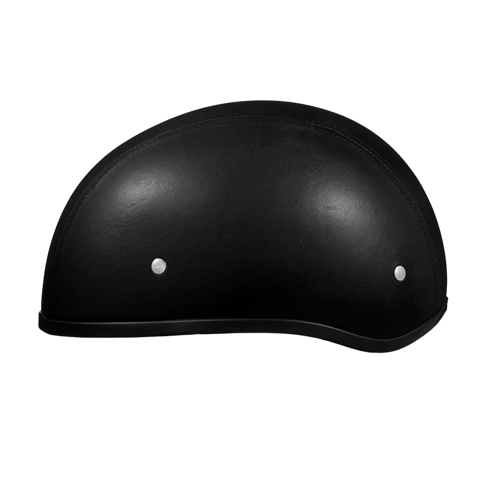D.O.T. Daytona Skull Cap W/O Visor- Leather Covered - Image 2