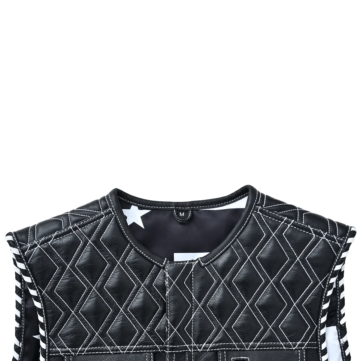 Darkhorse - Men's Perforated Motorcycle Leather Vest - Image 6