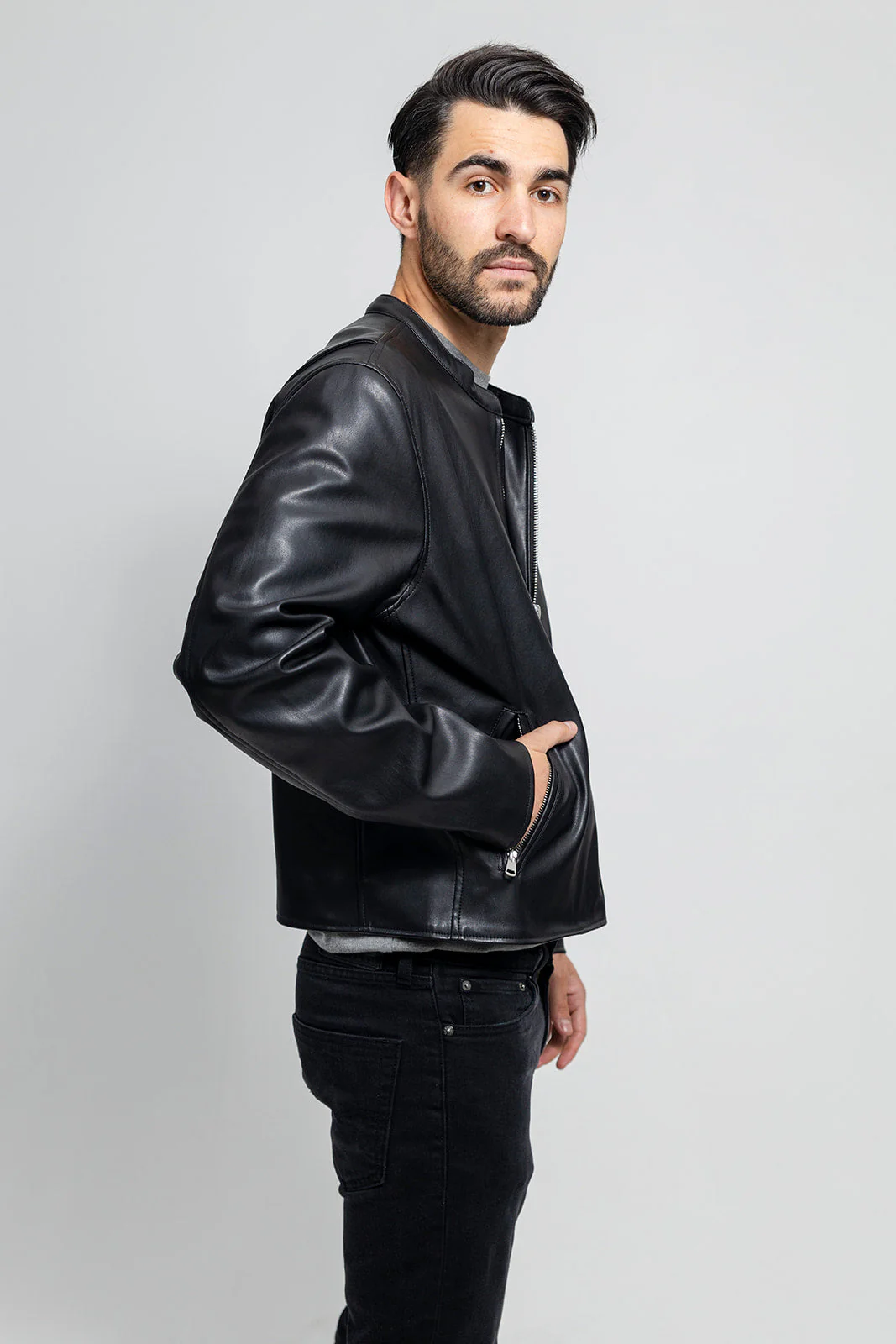 Dillon Men's Vegan Faux Leather Jacket - Image 5