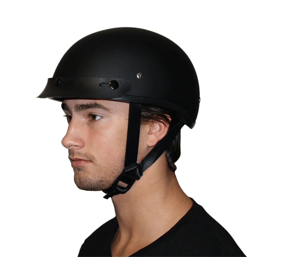 DOT Approved Daytona Skull Cap Half Shell Motorcycle Helmet - Beanie Style for Motorcycles, Cruisers, Scooters, and Mopeds - Dull Black - Image 7