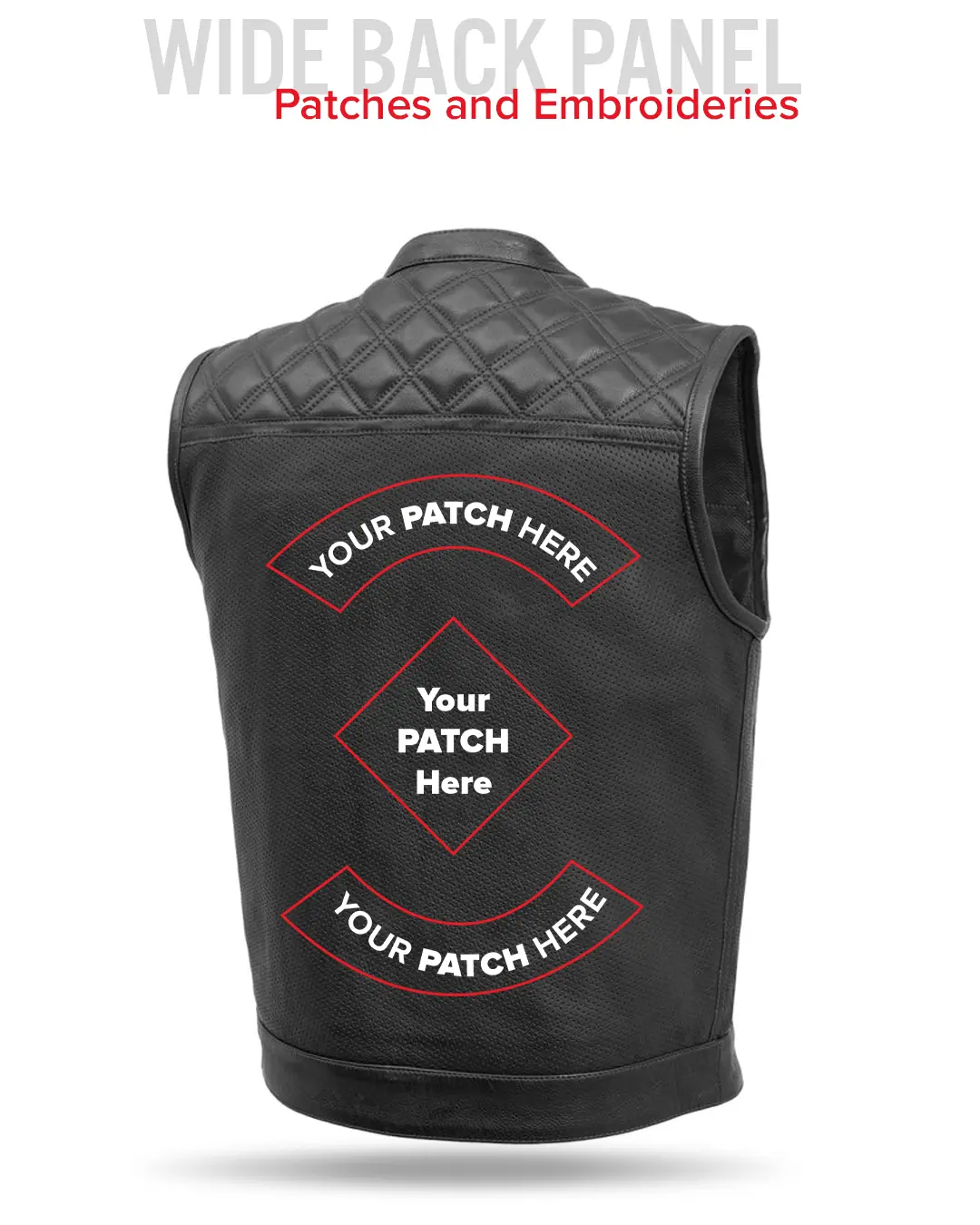 Downside Perforated Men's Motorcycle Leather Vest - Image 20