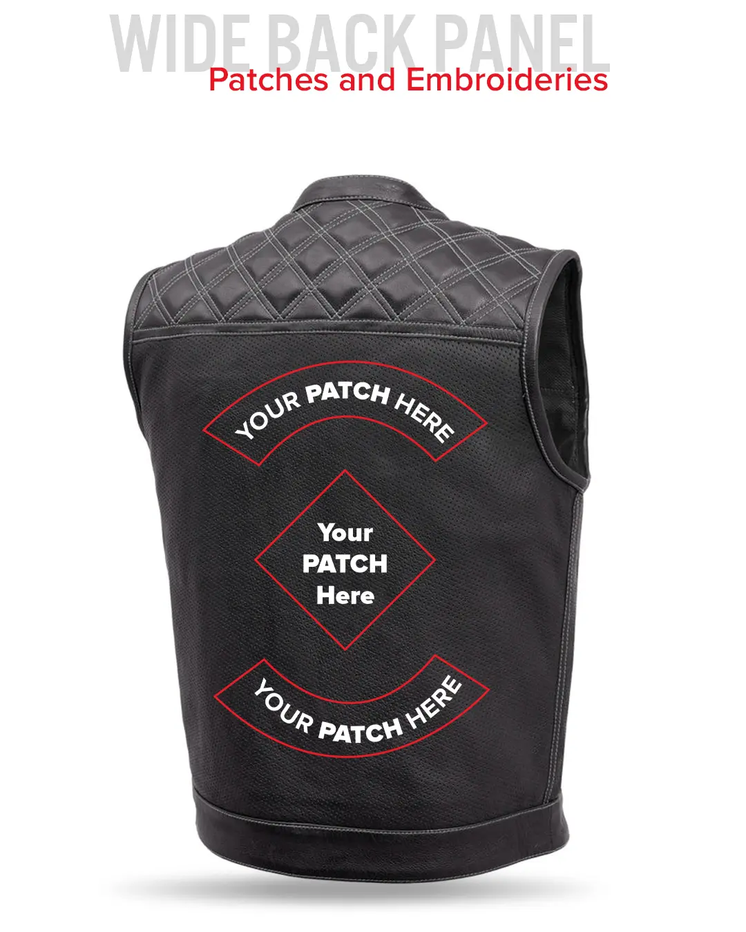 Downside Perforated Men's Motorcycle Leather Vest - Image 22