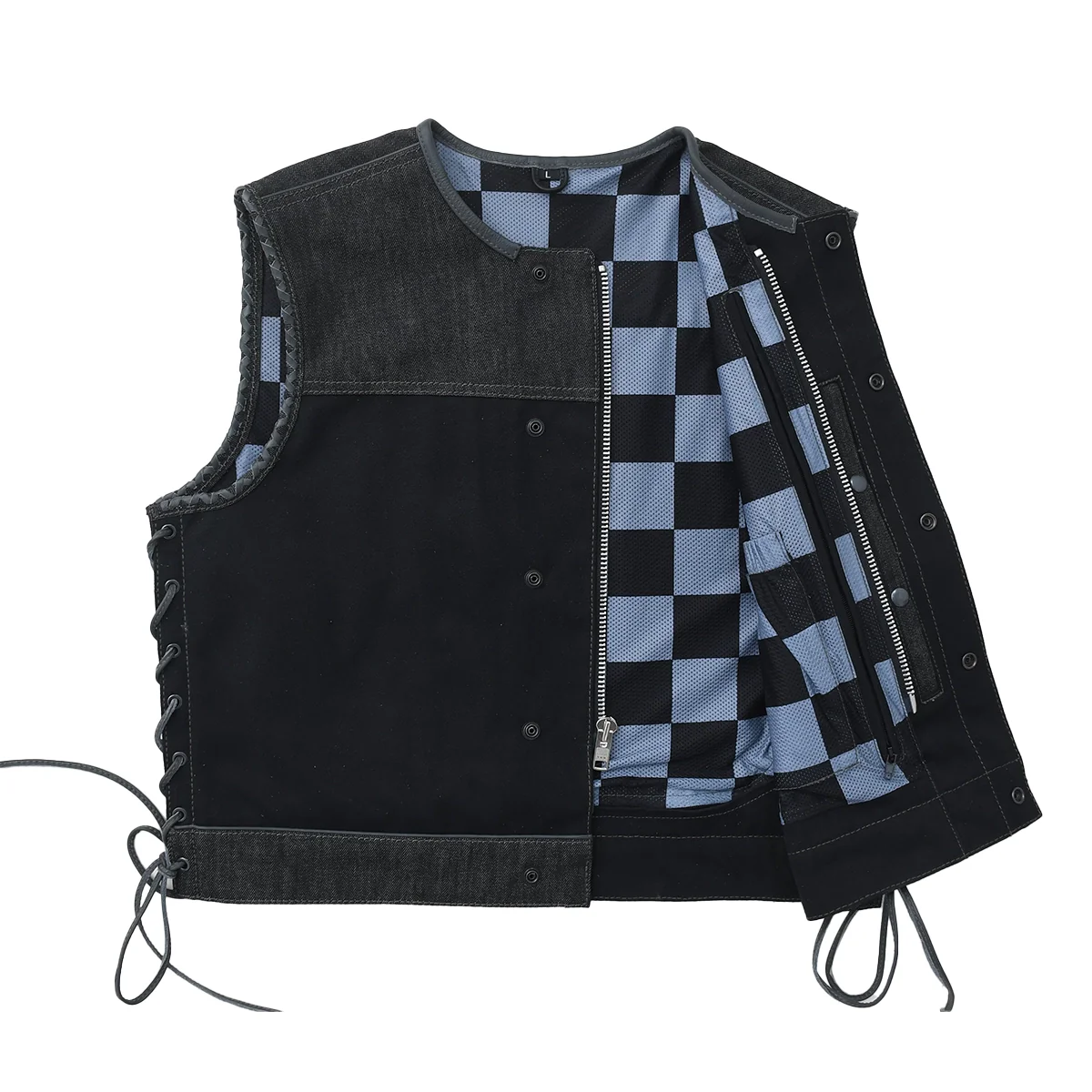 Driftline - Men’s Raw Denim/Canvas Motorcycle Vest - Image 4