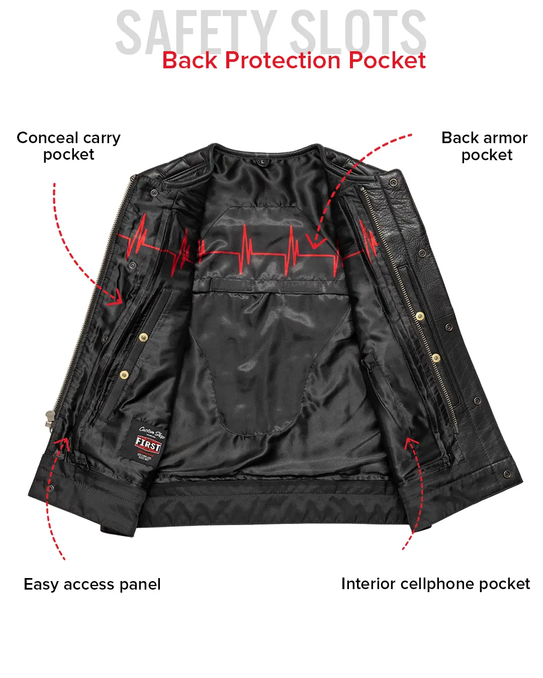 EKG Men's Leather Motorcycle Vest (Limited Edition) - Image 6