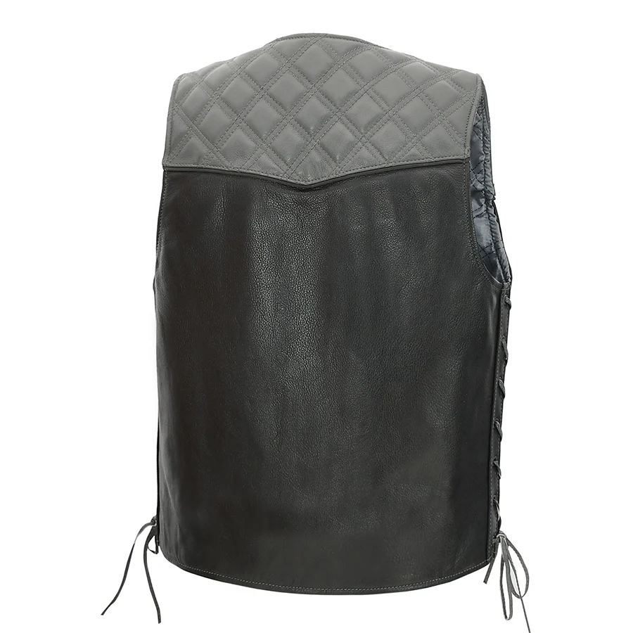 Hammer down Men's Western Style Leather Biker Vest - Image 2