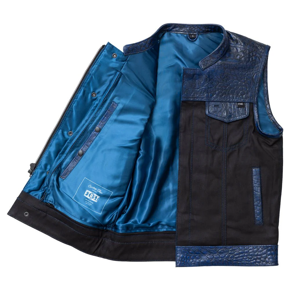 Horntail  - Men's Leather/Denim Motorcycle Vest - Image 5