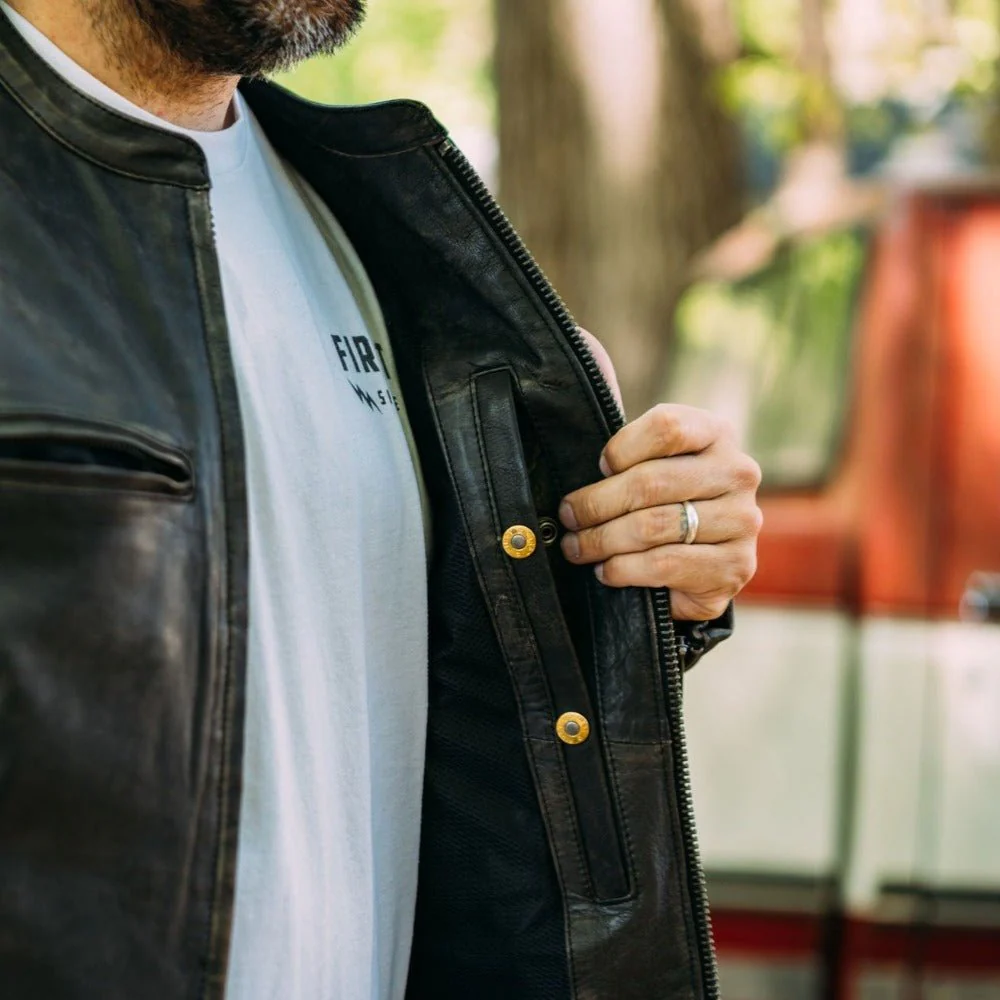Indy Men's Motorcycle Leather Jacket - Image 16