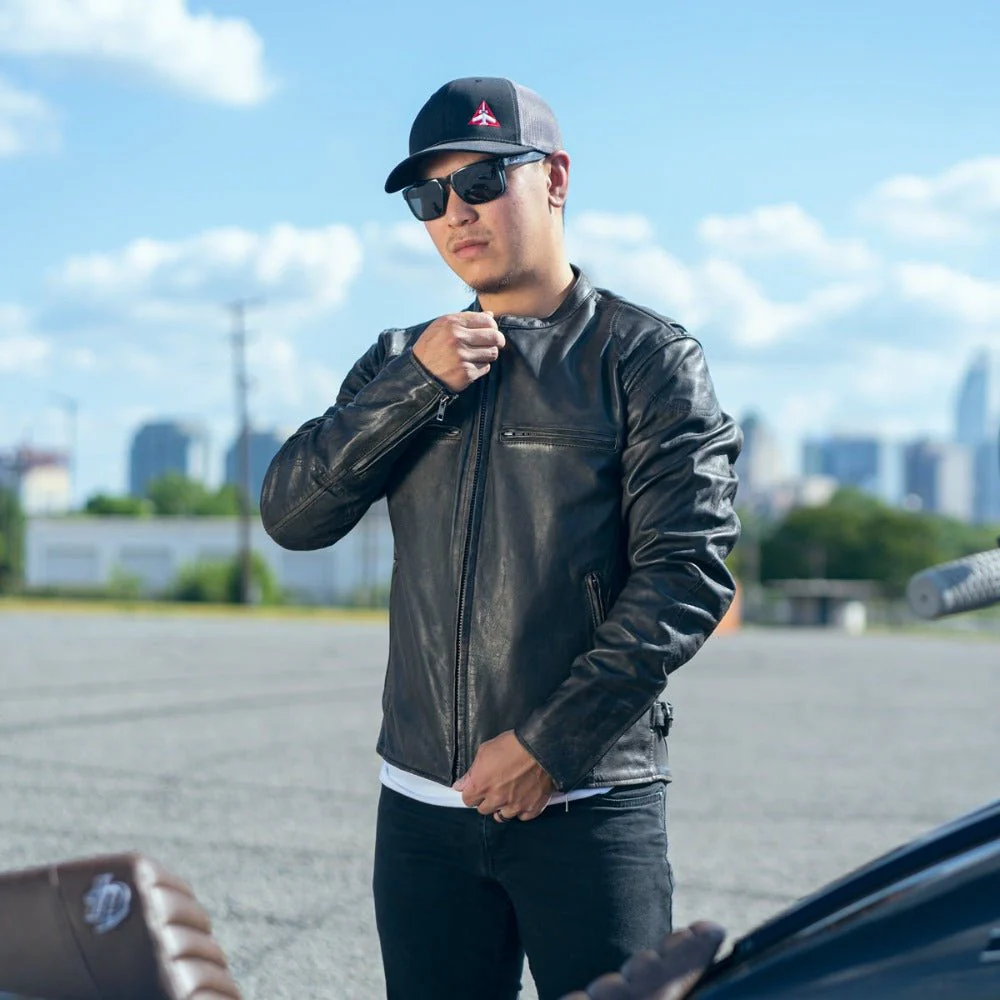 Indy Men's Motorcycle Leather Jacket - Image 17