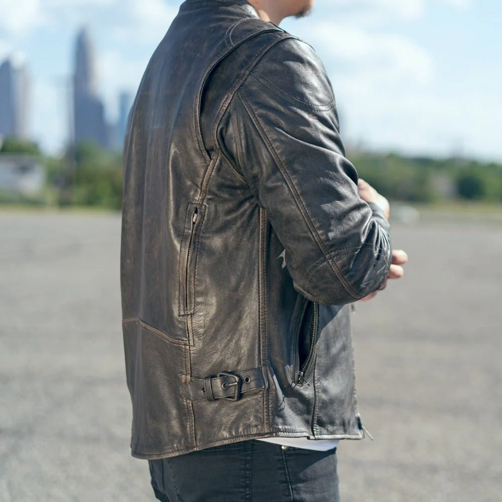 Indy Men's Motorcycle Leather Jacket - Image 18