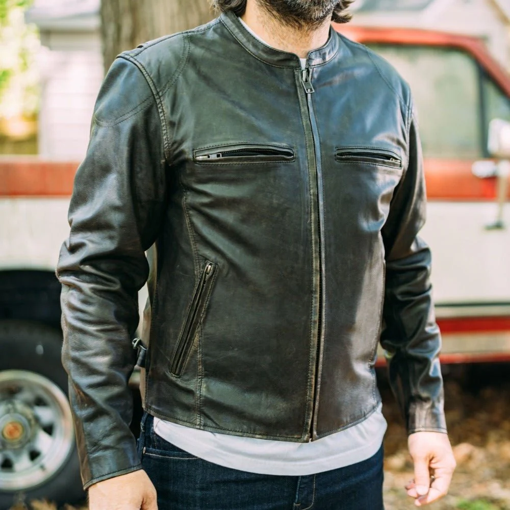 Indy Men's Motorcycle Leather Jacket - Image 19