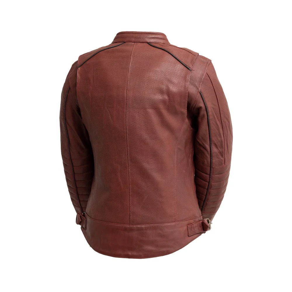 Jada - Women's Perforated Motorcycle Leather Jacket - Image 2