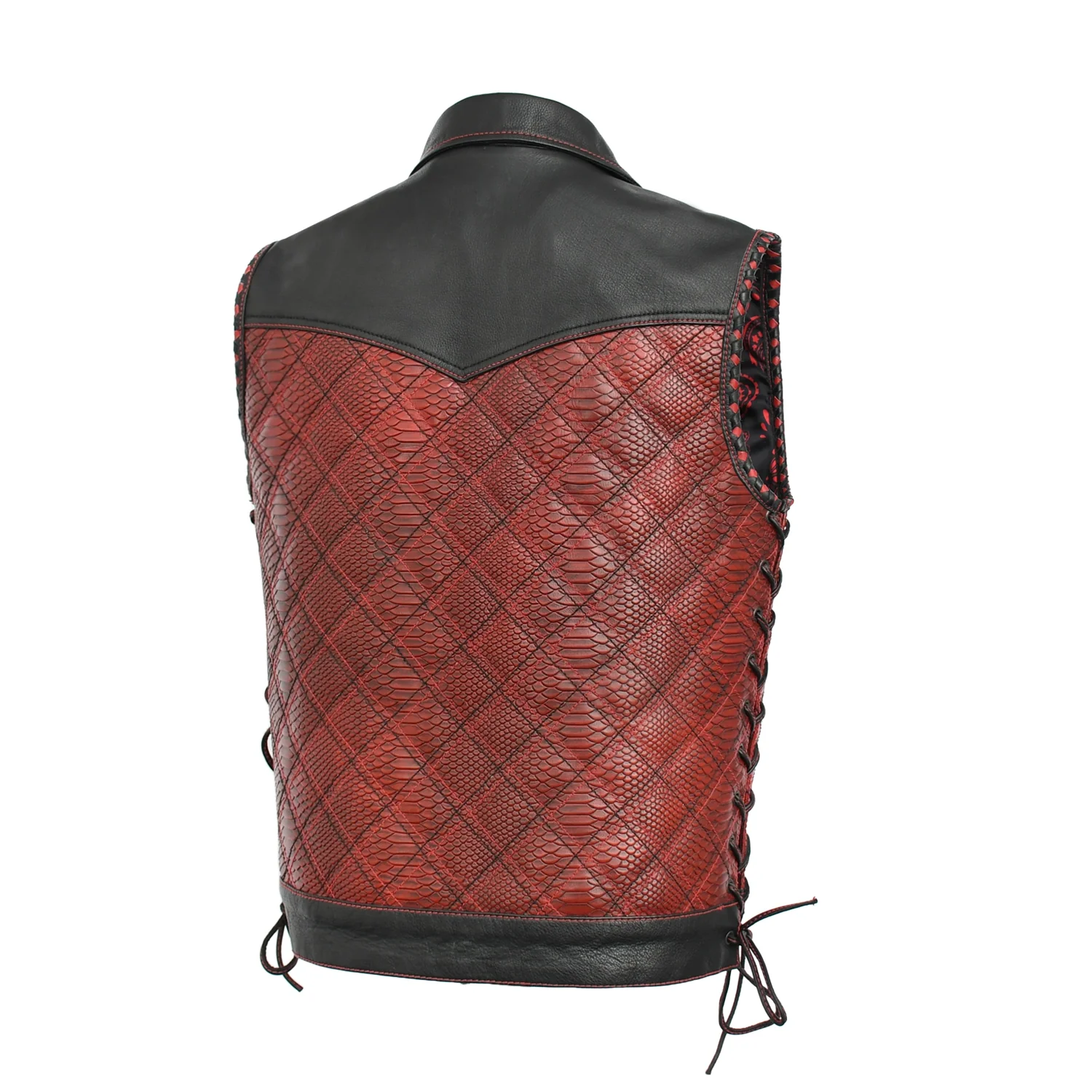 Kingsnake Men’s Motorcycle Leather Vest - Image 2