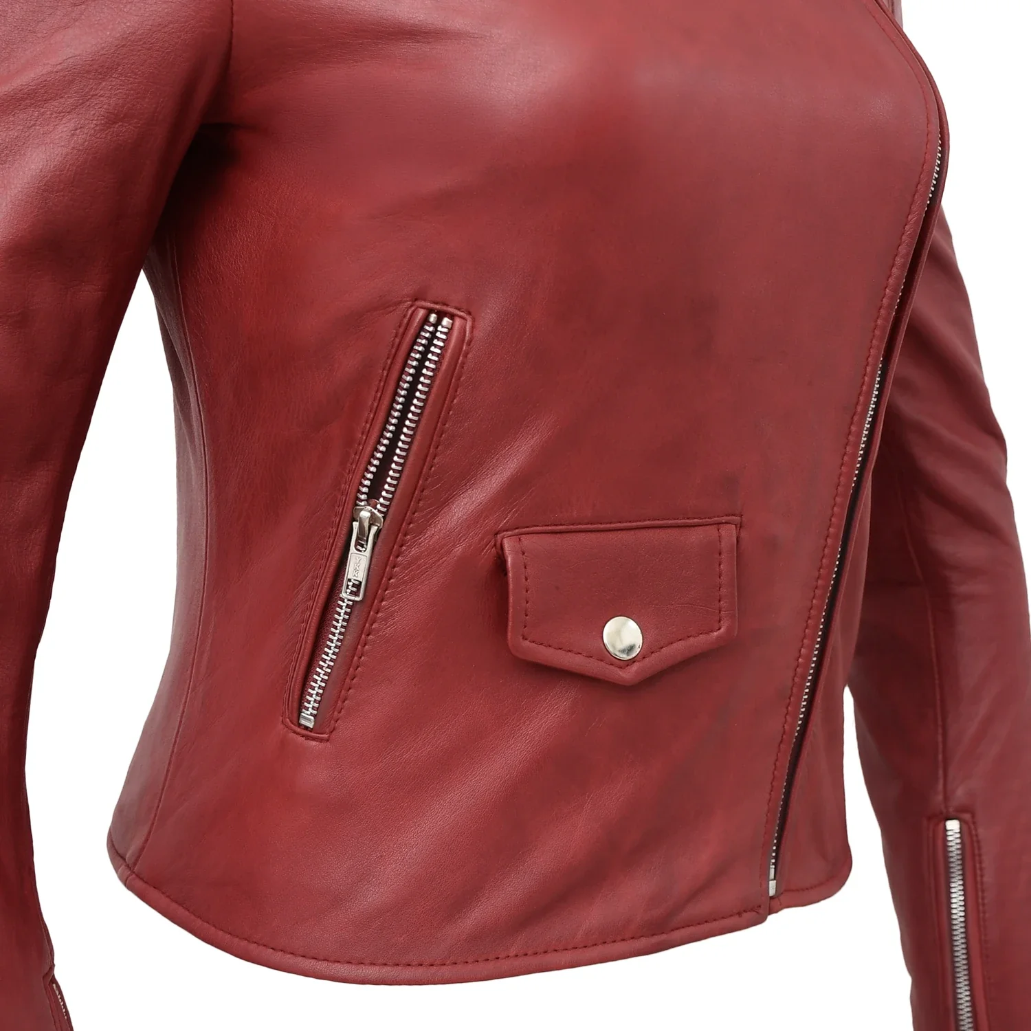 Lennox Moto Style Leather Jacket - Image 14