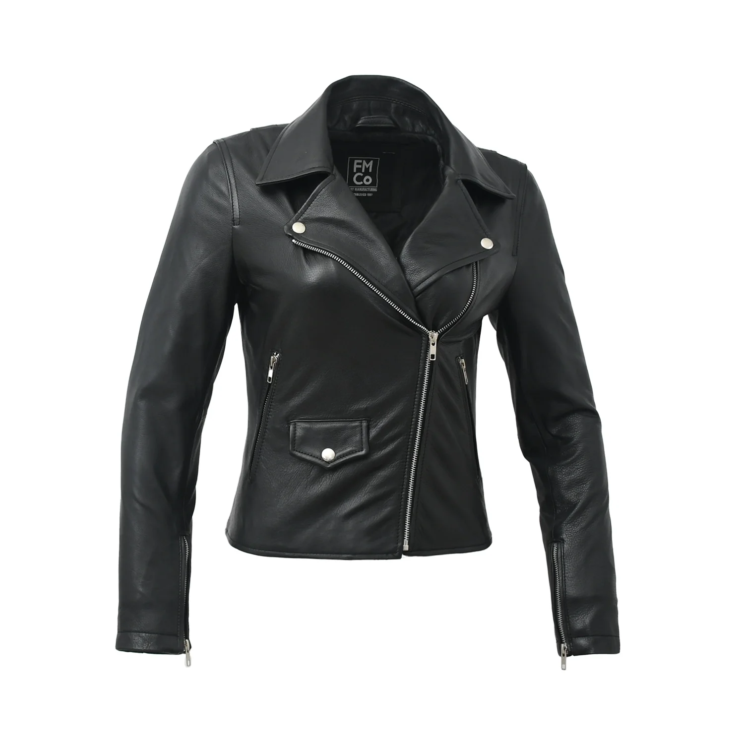 Lennox Moto Style Leather Jacket - Image 43