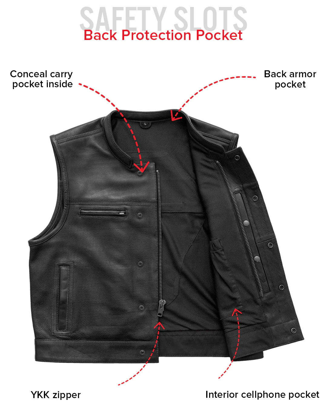 Lowrider Perforated Men's Leather Vest - Image 18