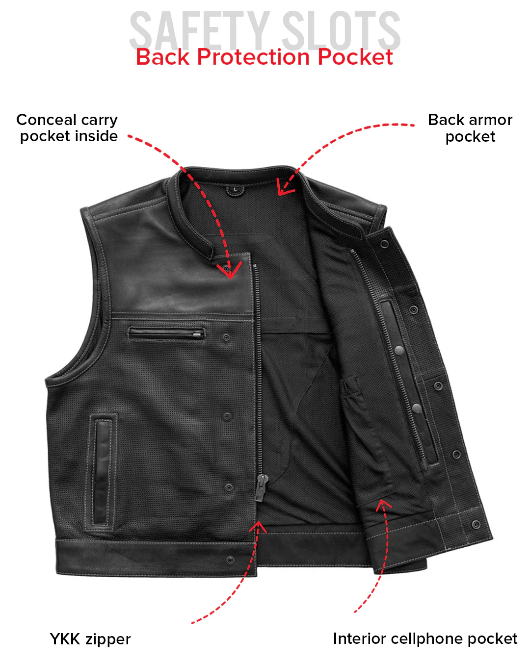 Lowrider Perforated Men's Leather Vest - Image 20