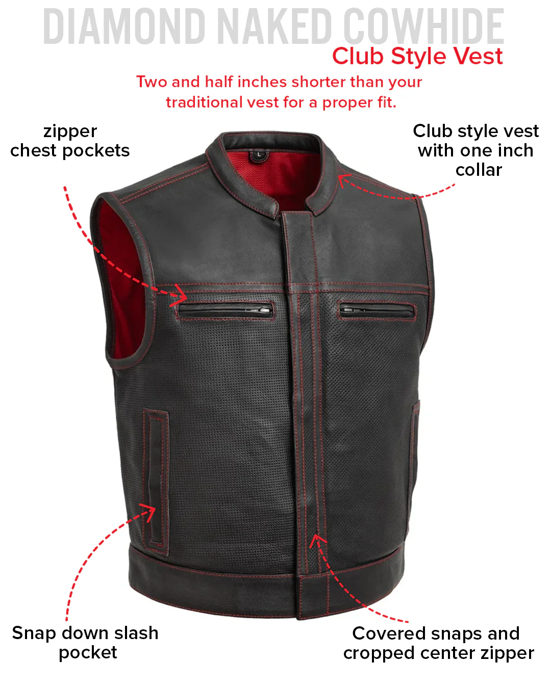 Lowrider Perforated Men's Leather Vest - Image 22