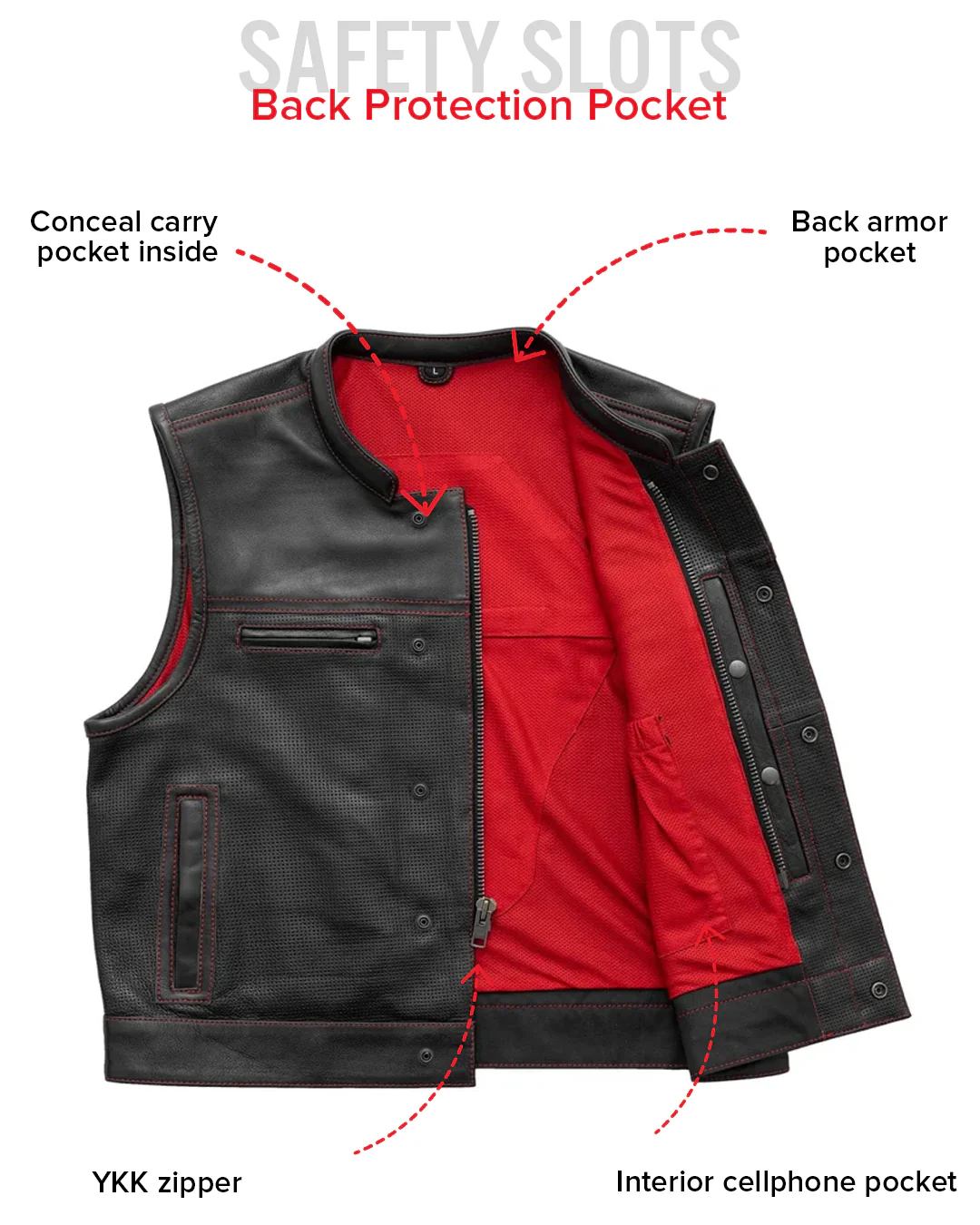 Lowrider Perforated Men's Leather Vest - Image 23