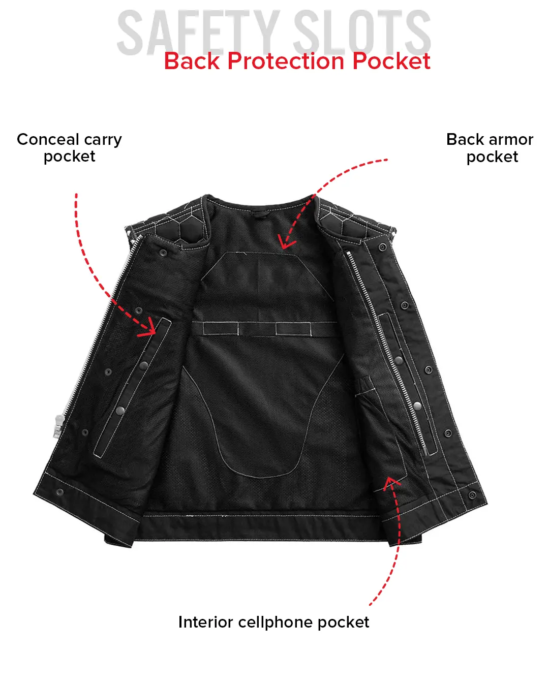 Lowside Hornet Moto Mesh Men's Club Style Vest - Image 23