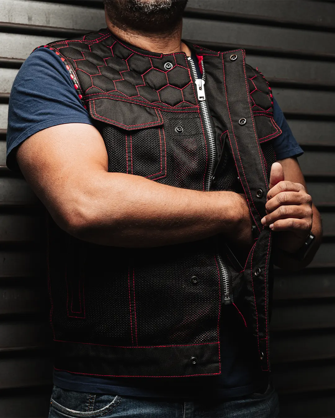 Lowside Hornet Moto Mesh Men's Club Style Vest - Image 29