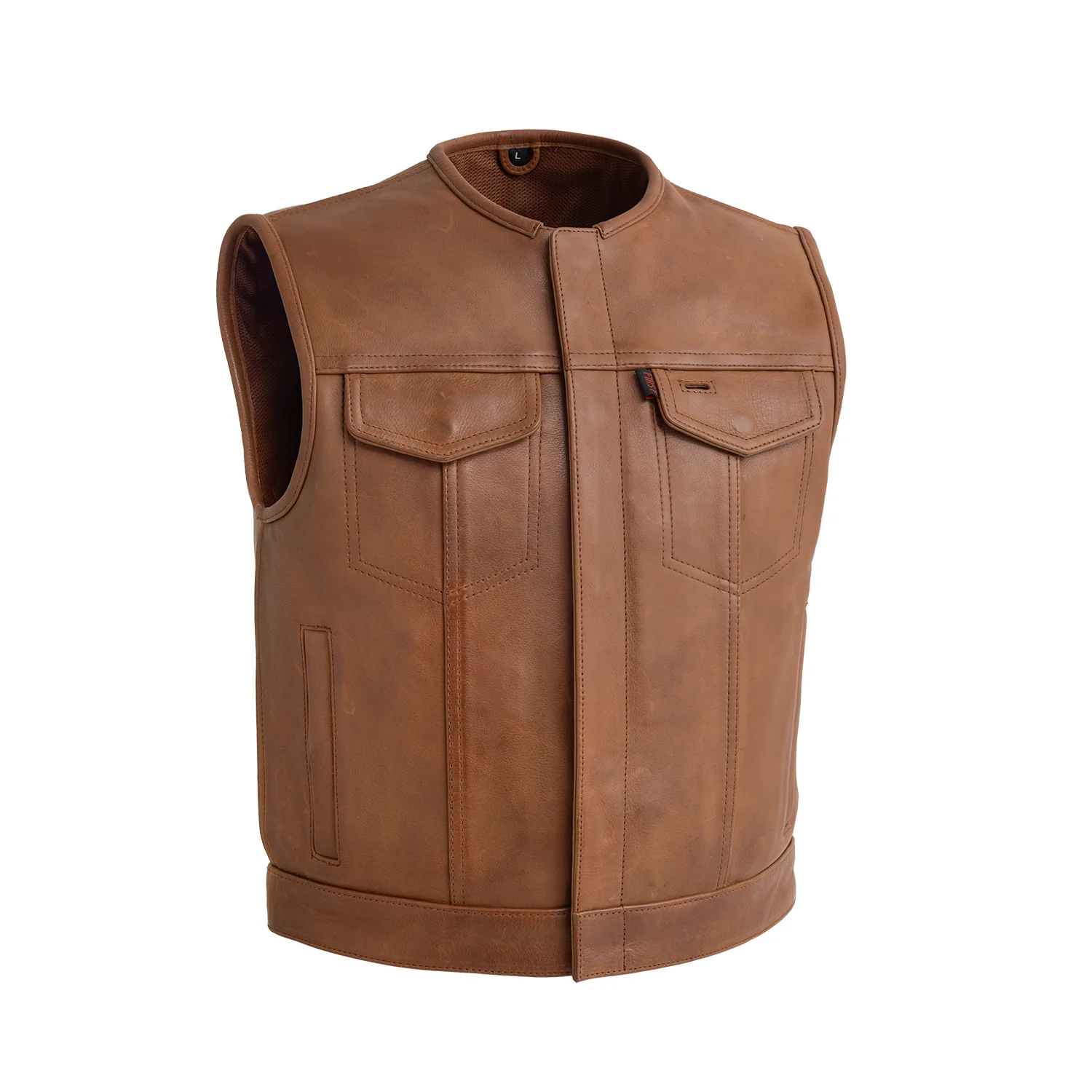 Lowside Men's Motorcycle Leather Vest - Image 10