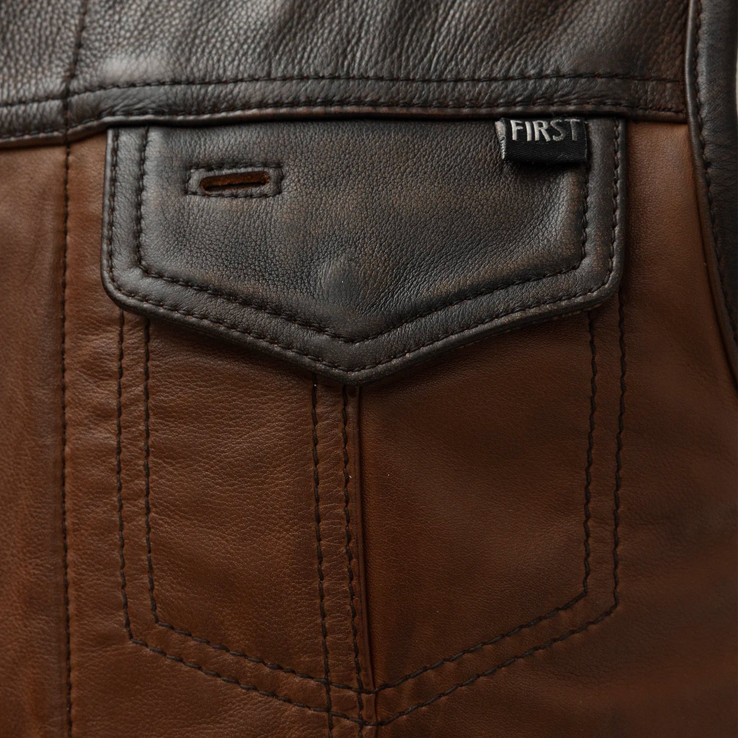 Lowside Rider Men's Motorcycle Leather Vest - Image 3