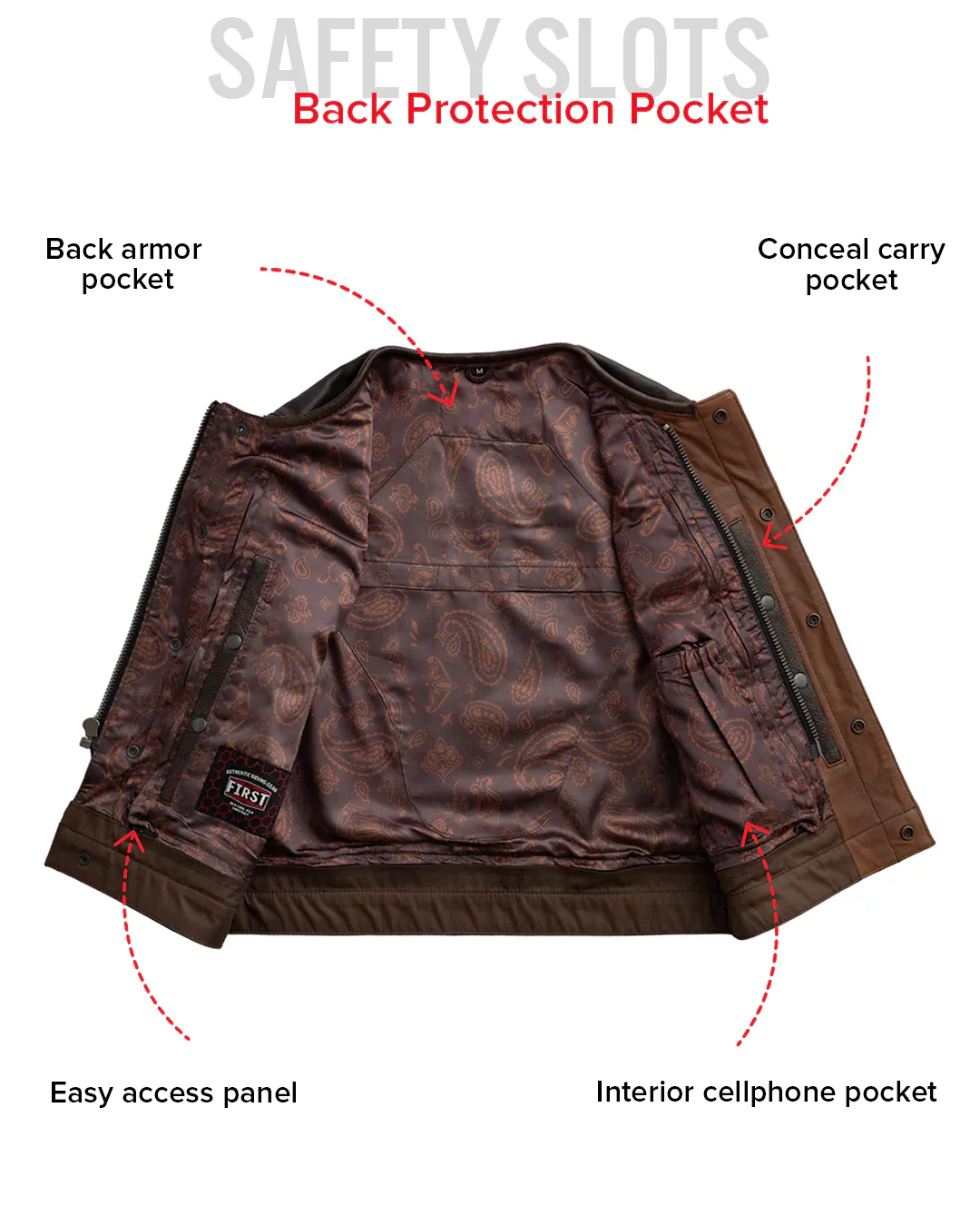 Lowside Rider Men's Motorcycle Leather Vest - Image 8