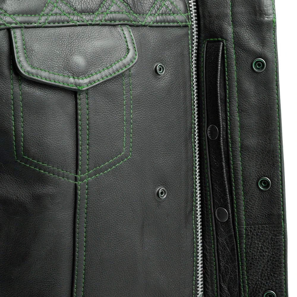 Downside Men's Motorcycle Leather Vest - Image 25