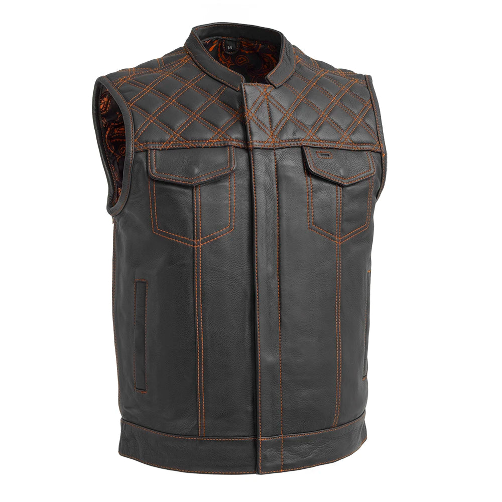 Downside Men's Motorcycle Leather Vest - Image 28