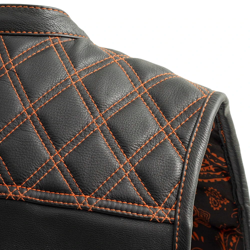 Downside Men's Motorcycle Leather Vest - Image 33