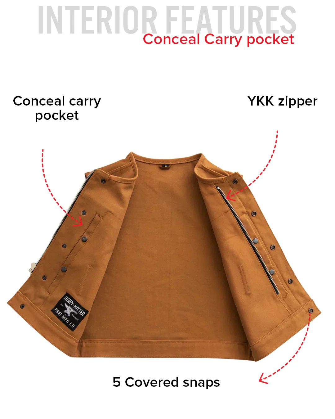Lowside Duck Men's Motorcycle Canvas Vest - Image 6