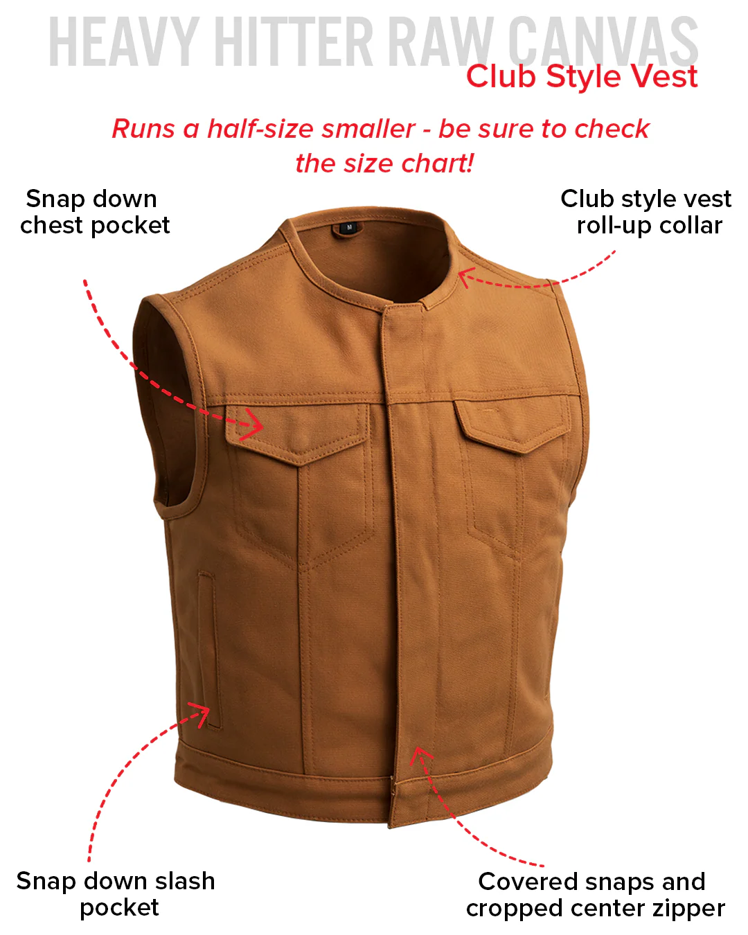 Lowside Duck Men's Motorcycle Canvas Vest - Image 7
