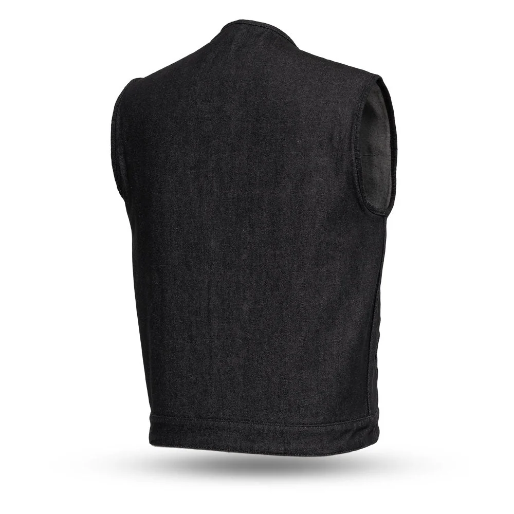 Haywood Men's Motorcycle Denim Vest - Black - Image 2