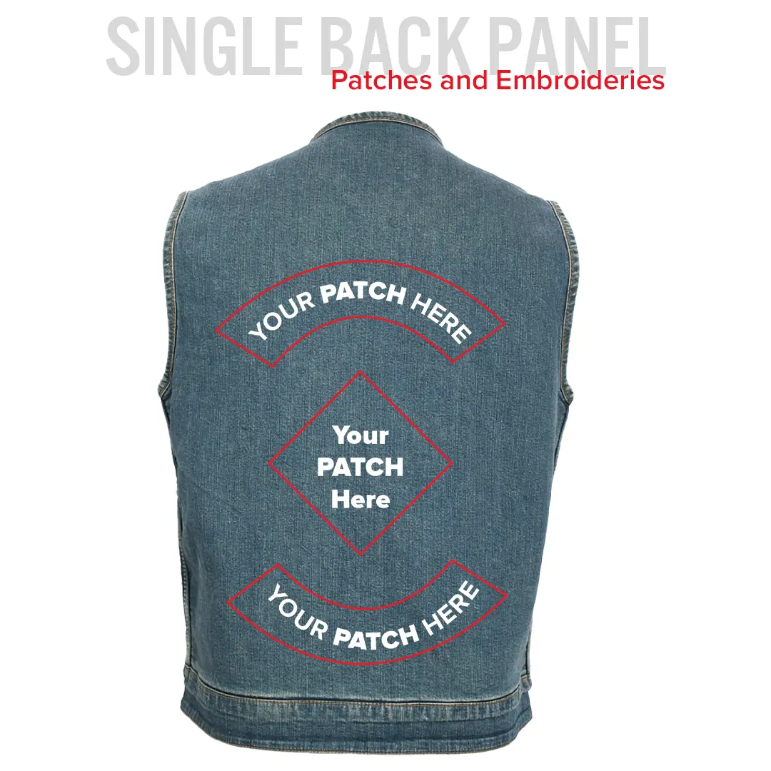 No Limit - Men's Motorcycle Denim Vest - Image 8