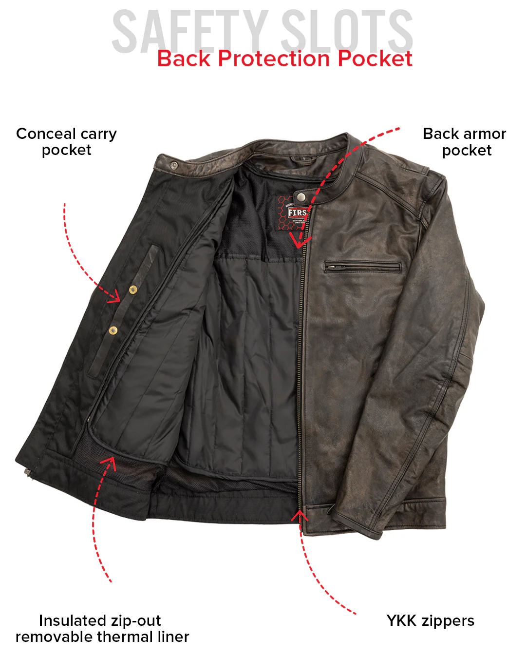 Hipster Men's Motorcycle Leather Jacket - Image 8