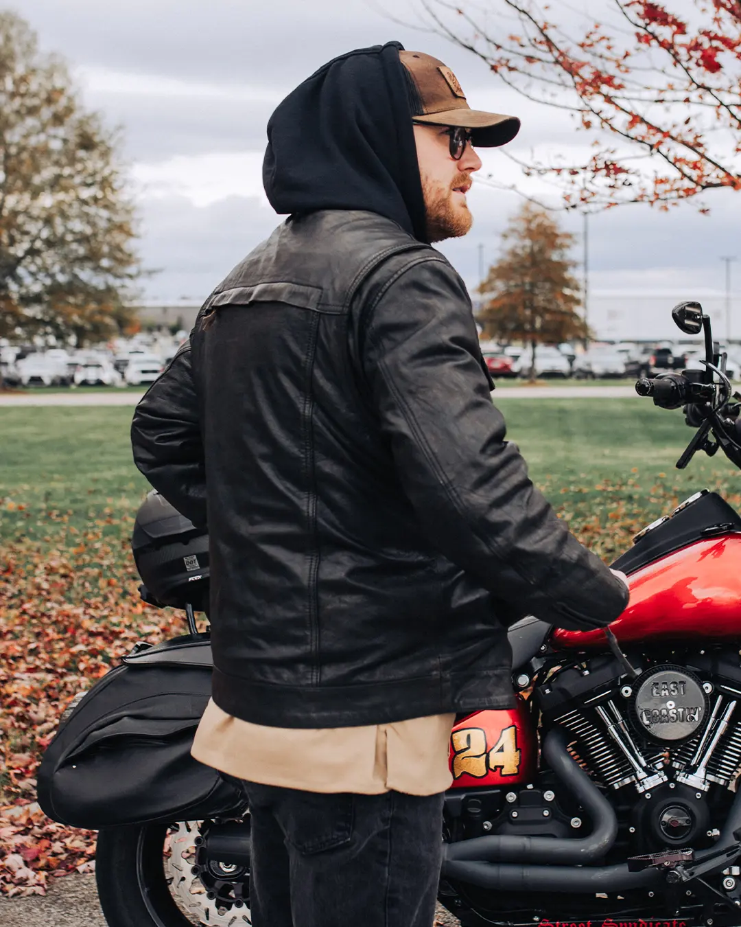 Vendetta Men's Motorcycle Leather Jacket - Image 11