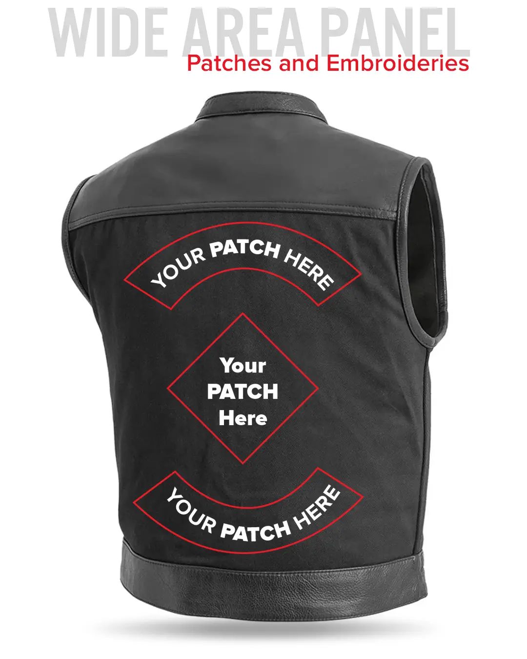 Lowrider Men's Motorcycle Leather/Twill Vest - Image 8