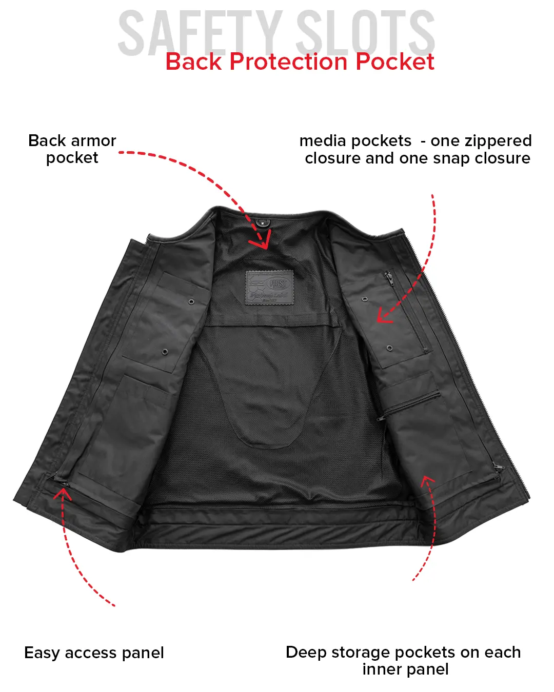 Unbeatable Men's Motorcycle Leather Vest - Image 7