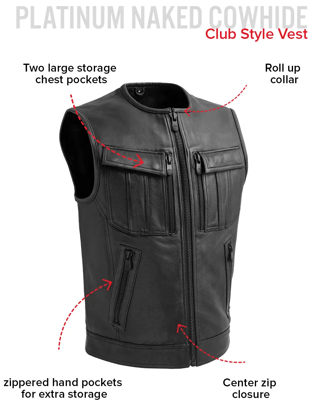 Unbeatable Men's Motorcycle Leather Vest - Image 8