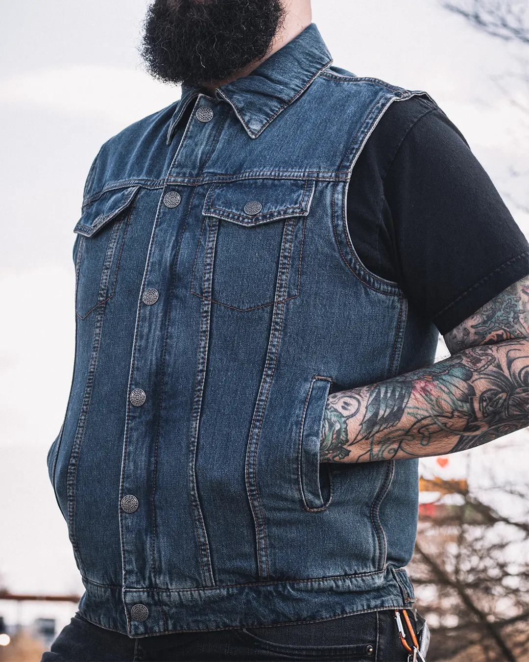 Showdown Motorcycle Lightweight Denim Vest - Image 10